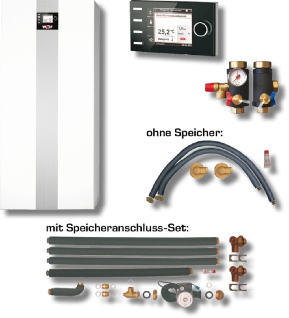 Raleo - Wolf Paket Gasbrennwertkessel TGB-2-20 Heizkreis, Anschluss-Set ...